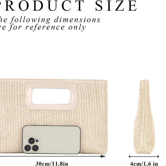 Elegant Beige Straw Tote Bag with Magnetic Closure – Perfect for Summer Travel - Picture 2 of 6